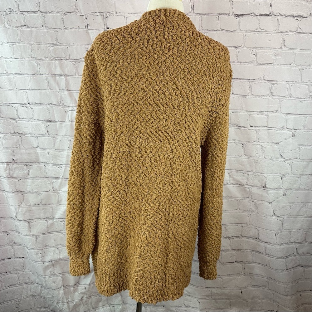 NWT zenana Boutique Deep camel open front popcorn cardigan sweater sz S - Picture 6 of 10
